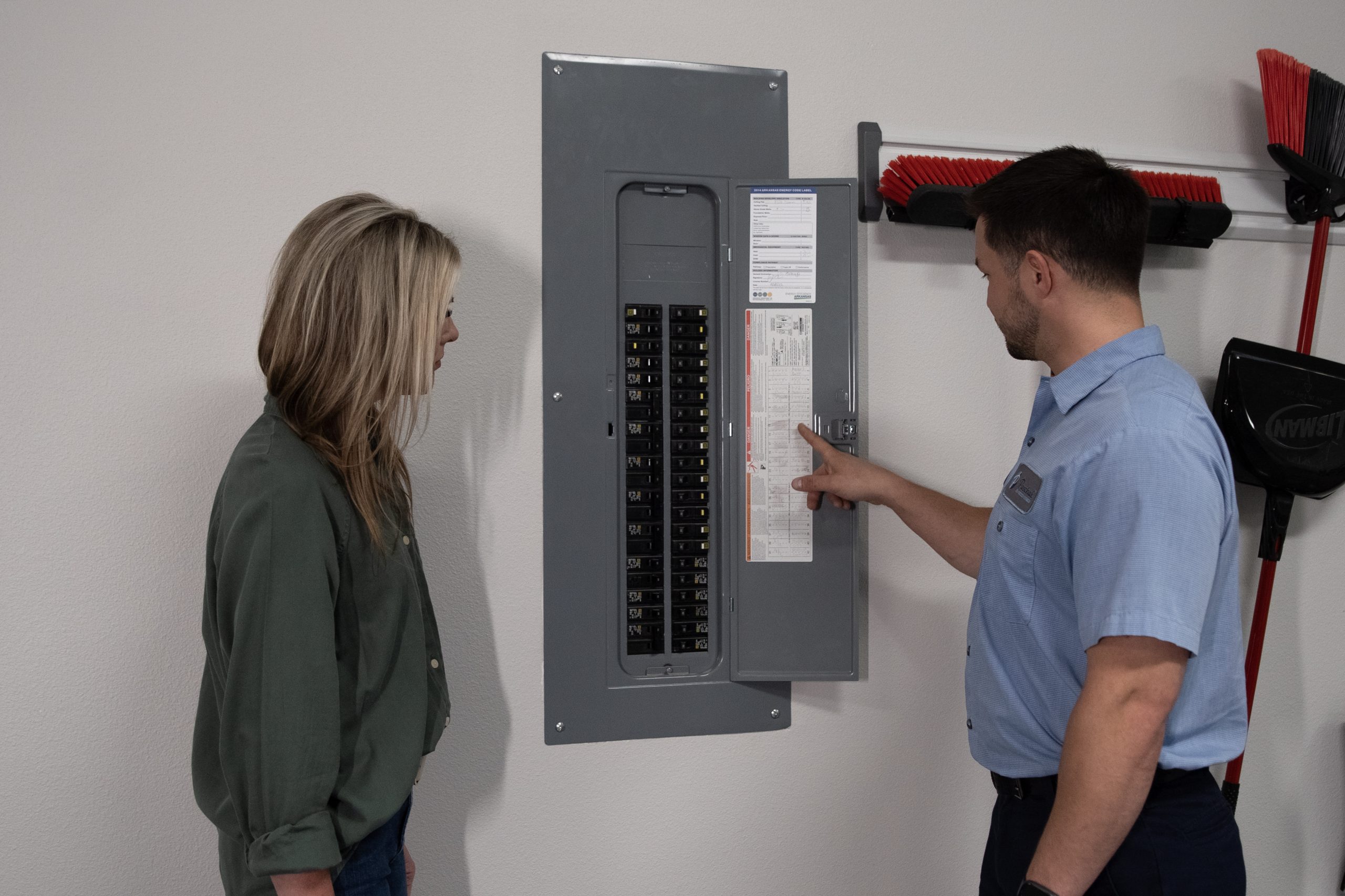 Licensed electrician running full electrical diagnostic